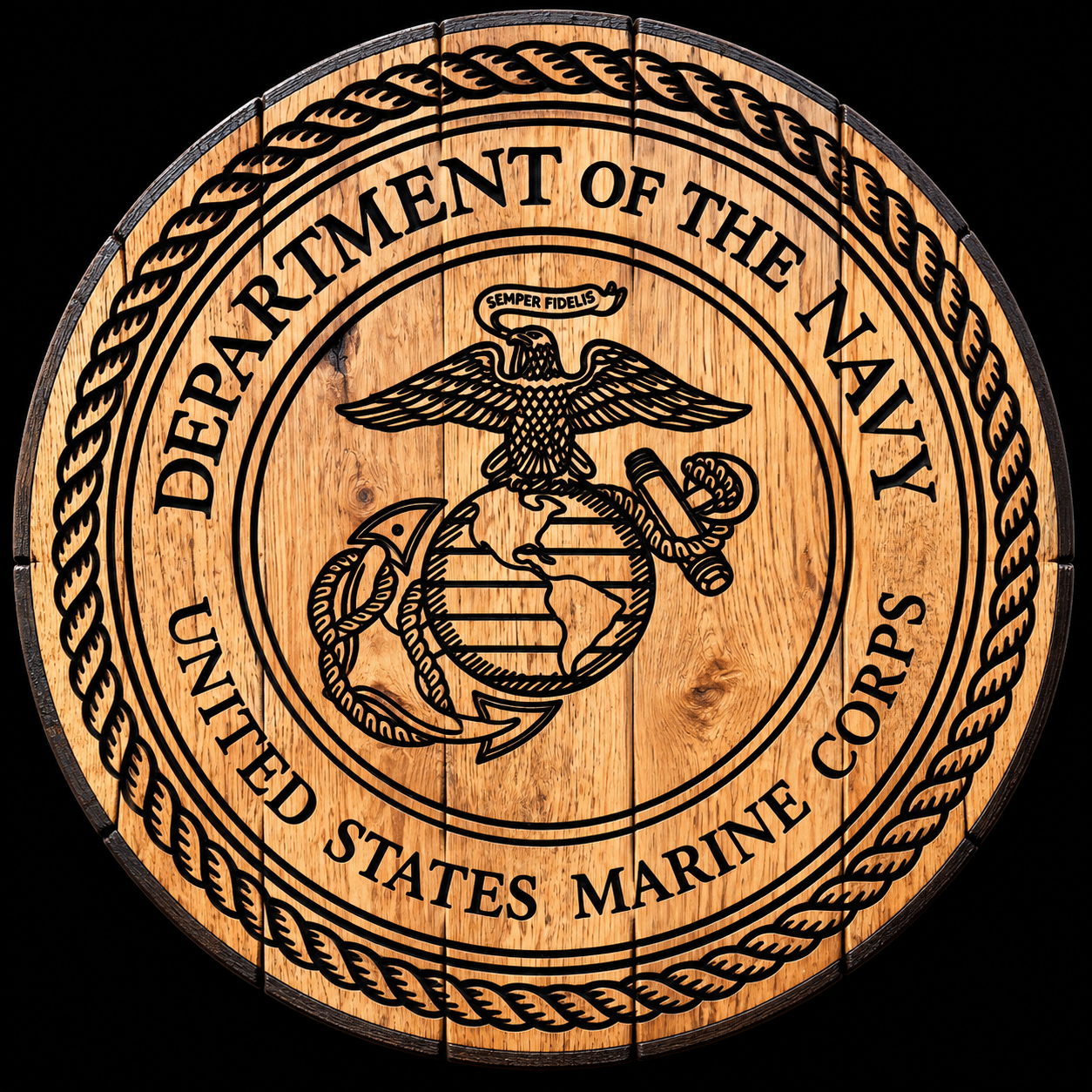Marine Corps custom CNC carving by Singed Impressions